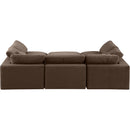  Manufacturer Color_Brown -- Comfy 119" Brown Velvet Upholstered 6 pc Modular Sectional IMAGE 3