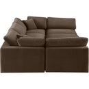  Manufacturer Color_Brown -- Comfy 119" Brown Velvet Upholstered 6 pc Modular Sectional IMAGE 4