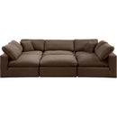  Manufacturer Color_Brown -- Comfy 119" Brown Velvet Upholstered 6 pc Modular Sectional IMAGE 5