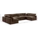  Manufacturer Color_Brown -- Comfy 158" Brown Velvet Upholstered 6 pc Modular Sectional IMAGE 10
