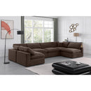  Manufacturer Color_Brown -- Comfy 158" Brown Velvet Upholstered 6 pc Modular Sectional IMAGE 2