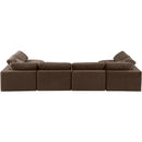  Manufacturer Color_Brown -- Comfy 158" Brown Velvet Upholstered 6 pc Modular Sectional IMAGE 3