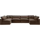  Manufacturer Color_Brown -- Comfy 158" Brown Velvet Upholstered 6 pc Modular Sectional IMAGE 5