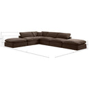  Manufacturer Color_Brown -- Comfy 157" Brown Velvet Upholstered 6 pc Modular Sectional IMAGE 10