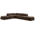  Manufacturer Color_Brown -- Comfy 157" Brown Velvet Upholstered 6 pc Modular Sectional IMAGE 1