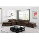  Manufacturer Color_Brown -- Comfy 157" Brown Velvet Upholstered 6 pc Modular Sectional IMAGE 2