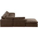  Manufacturer Color_Brown -- Comfy 157" Brown Velvet Upholstered 6 pc Modular Sectional IMAGE 4