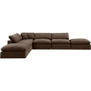  Manufacturer Color_Brown -- Comfy 157" Brown Velvet Upholstered 6 pc Modular Sectional IMAGE 5