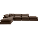 Meridian Comfy Brown Velvet Modular Sectional IMAGE 5