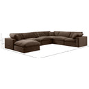  Manufacturer Color_Brown -- Comfy 158" Brown Velvet Upholstered 7 pc Modular Sectional IMAGE 10