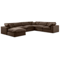  Manufacturer Color_Brown -- Comfy 158" Brown Velvet Upholstered 7 pc Modular Sectional IMAGE 1