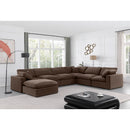  Manufacturer Color_Brown -- Comfy 158" Brown Velvet Upholstered 7 pc Modular Sectional IMAGE 2