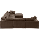  Manufacturer Color_Brown -- Comfy 158" Brown Velvet Upholstered 7 pc Modular Sectional IMAGE 4