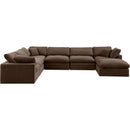  Manufacturer Color_Brown -- Comfy 158" Brown Velvet Upholstered 7 pc Modular Sectional IMAGE 5
