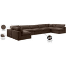  Manufacturer Color_Brown -- Comfy 197" Brown Velvet Upholstered 7 pc Modular Sectional IMAGE 11