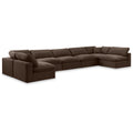  Manufacturer Color_Brown -- Comfy 197" Brown Velvet Upholstered 7 pc Modular Sectional IMAGE 1