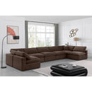  Manufacturer Color_Brown -- Comfy 197" Brown Velvet Upholstered 7 pc Modular Sectional IMAGE 2