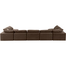  Manufacturer Color_Brown -- Comfy 197" Brown Velvet Upholstered 7 pc Modular Sectional IMAGE 3