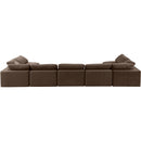 Meridian Comfy Brown Velvet Modular Sectional IMAGE 3