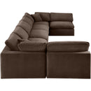  Manufacturer Color_Brown -- Comfy 197" Brown Velvet Upholstered 7 pc Modular Sectional IMAGE 4