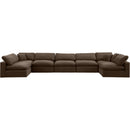 Meridian Comfy Brown Velvet Modular Sectional IMAGE 5