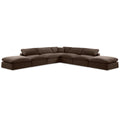  Manufacturer Color_Brown -- Comfy 157" Brown Velvet Upholstered 7 pc Modular Sectional IMAGE 1