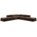  Manufacturer Color_Brown -- Comfy 157" Brown Velvet Upholstered 7 pc Modular Sectional IMAGE 1