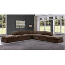  Manufacturer Color_Brown -- Comfy 157" Brown Velvet Upholstered 7 pc Modular Sectional IMAGE 2