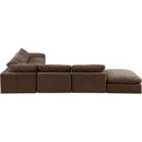  Manufacturer Color_Brown -- Comfy 157" Brown Velvet Upholstered 7 pc Modular Sectional IMAGE 4