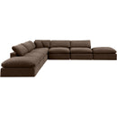  Manufacturer Color_Brown -- Comfy 157" Brown Velvet Upholstered 7 pc Modular Sectional IMAGE 5