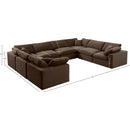  Manufacturer Color_Brown -- Comfy 158" Brown Velvet Upholstered 8 pc Modular Sectional IMAGE 10