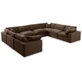  Manufacturer Color_Brown -- Comfy 158" Brown Velvet Upholstered 8 pc Modular Sectional IMAGE 1