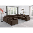  Manufacturer Color_Brown -- Comfy 158" Brown Velvet Upholstered 8 pc Modular Sectional IMAGE 2