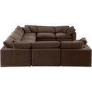  Manufacturer Color_Brown -- Comfy 158" Brown Velvet Upholstered 8 pc Modular Sectional IMAGE 4