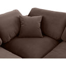 Meridian Comfy Brown Velvet Modular Sectional IMAGE 8