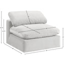  Manufacturer Color_Cream -- Comfy Cream Velvet Upholstered Modular Armless Chair IMAGE 10
