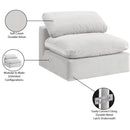  Manufacturer Color_Cream -- Comfy Cream Velvet Upholstered Modular Armless Chair IMAGE 11
