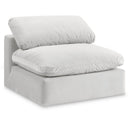 Meridian Comfy Cream Velvet Modular Armless Chair IMAGE 1