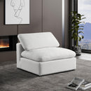  Manufacturer Color_Cream -- Comfy Cream Velvet Upholstered Modular Armless Chair IMAGE 2