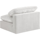  Manufacturer Color_Cream -- Comfy Cream Velvet Upholstered Modular Armless Chair IMAGE 6