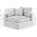  Manufacturer Color_Cream -- Comfy Cream Velvet Upholstered Modular Corner Chair IMAGE 12