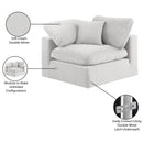  Manufacturer Color_Cream -- Comfy Cream Velvet Upholstered Modular Corner Chair IMAGE 13