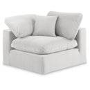 Meridian Comfy Cream Velvet Modular Corner Chair IMAGE 1