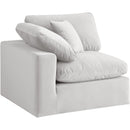  Manufacturer Color_Cream -- Comfy Cream Velvet Upholstered Modular Corner Chair IMAGE 7