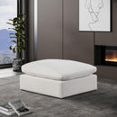  Manufacturer Color_Cream -- Comfy Cream Velvet Upholstered Modular Ottoman IMAGE 2