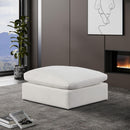 Meridian Comfy Cream Velvet Modular Ottoman IMAGE 2