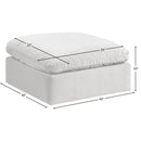  Manufacturer Color_Cream -- Comfy Cream Velvet Upholstered Modular Ottoman IMAGE 5