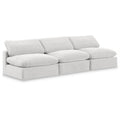  Manufacturer Color_Cream -- Comfy 117" Cream Velvet Upholstered 3 pc Armless Modular Sofa IMAGE 1