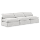  Manufacturer Color_Cream -- Comfy 117" Cream Velvet Upholstered 3 pc Armless Modular Sofa IMAGE 1