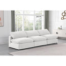  Manufacturer Color_Cream -- Comfy 117" Cream Velvet Upholstered 3 pc Armless Modular Sofa IMAGE 2